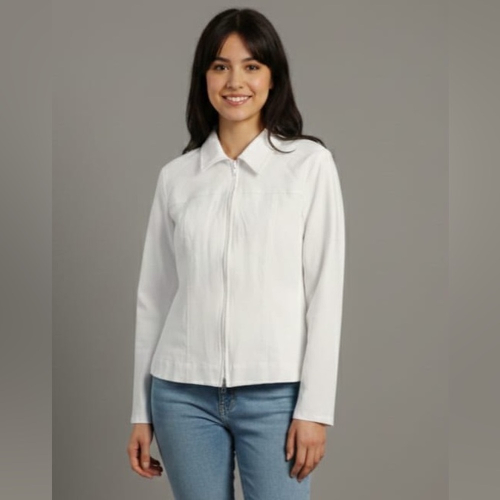 Forever 21 Cream Zip-Up Jacket
